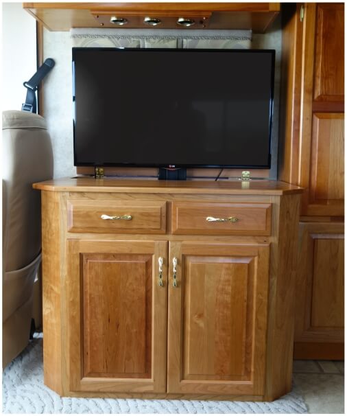 compact-rv-cabinet-television-televator Compact RV Televator TV cabinet
