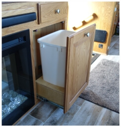 right-side-storage-televator Right side storage cabinet with trash can